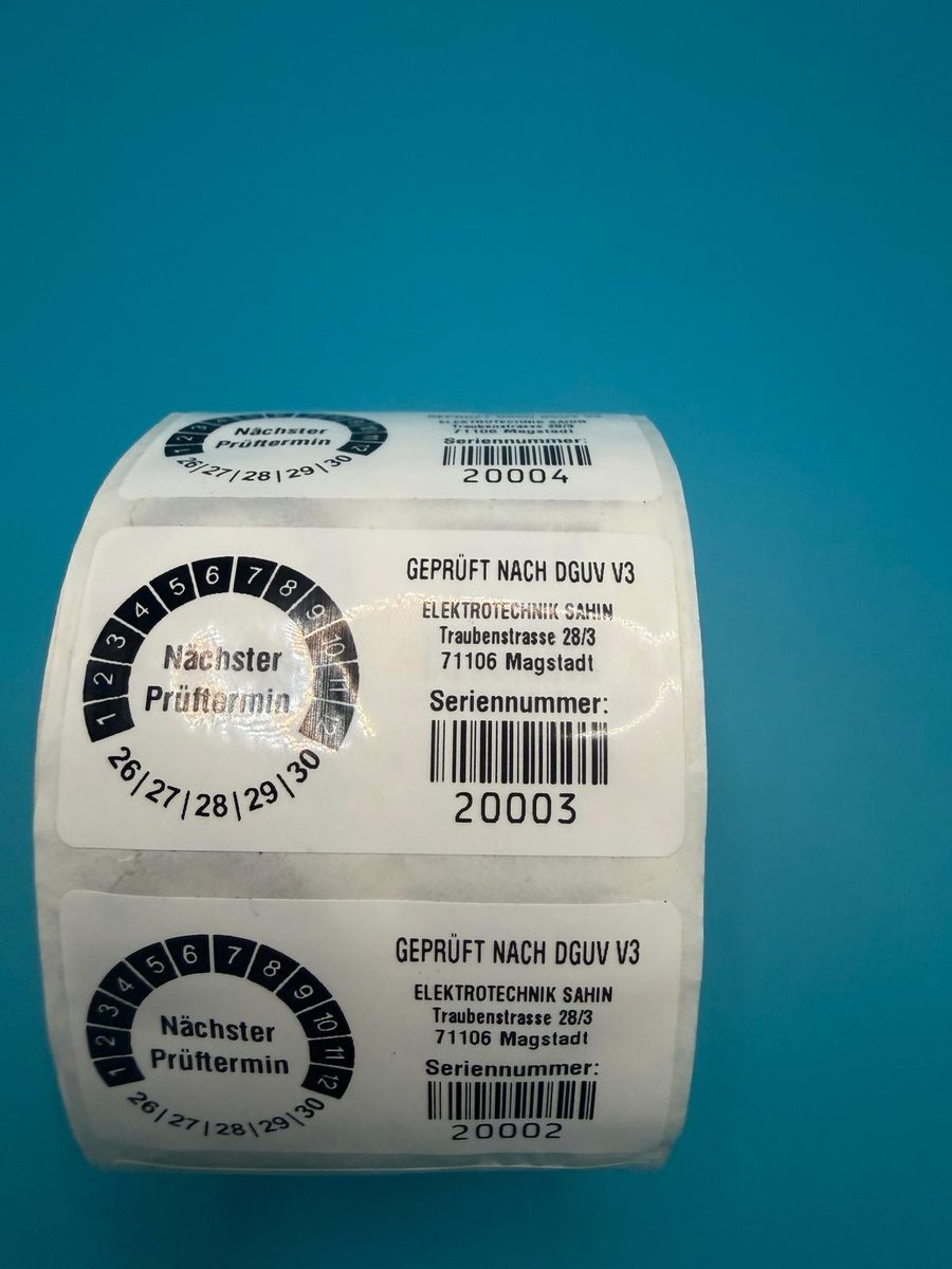 DGUV V3 Prüfplakette – Geprüft